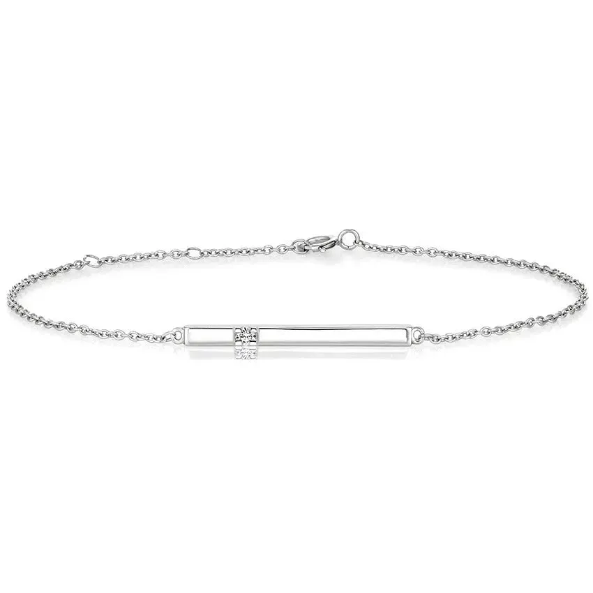 0.03CTW Round Diamond Bar Bracelet