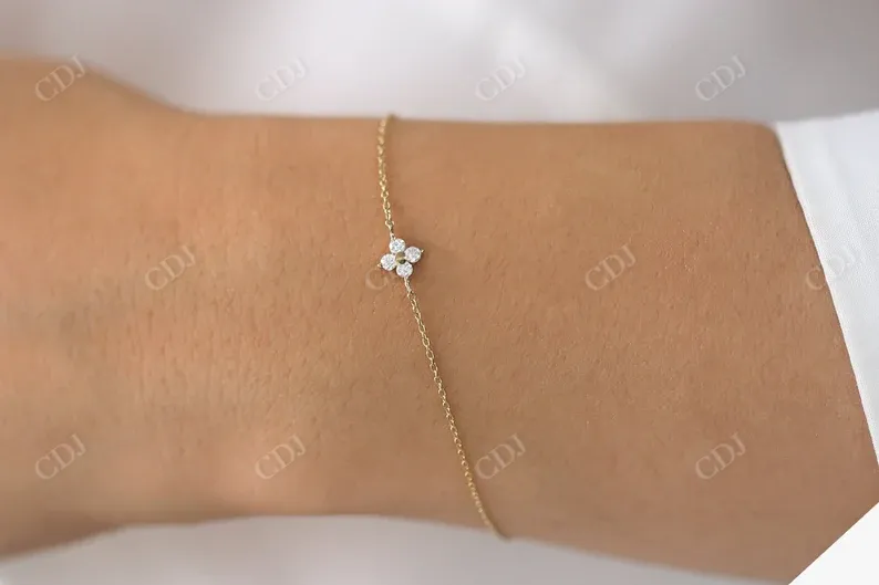 0.14ctw Cluster Lab Grown Diamond Bracelet