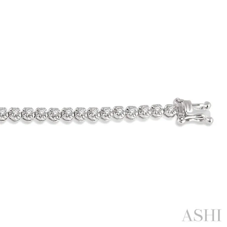 1 ctw Round Cut Diamond Illusion Bracelet in 10K White Gold