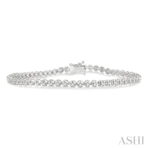 1 ctw Round Cut Diamond Illusion Bracelet in 10K White Gold