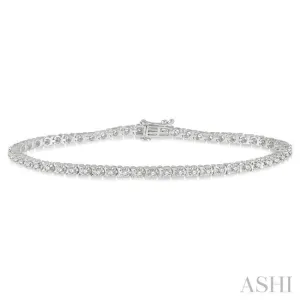 1 Ctw Round Cut Diamond Tulip Bracelet in 14K White Gold