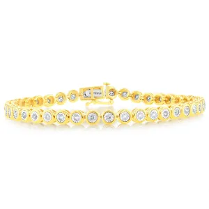 1.00 Carat Diamond Bracelet in 10ct Yellow Gold