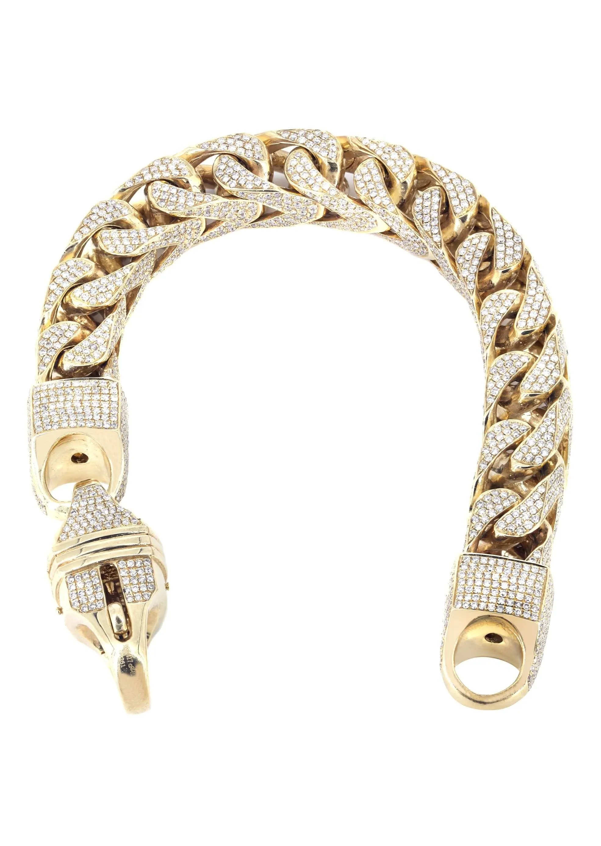 10K Diamond Franco Bracelet | 28.8 Carats | 14 mm Width