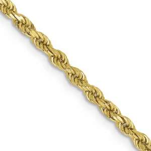 10k Yellow Gold Diamond Cut Rope Bracelet 2.5MM