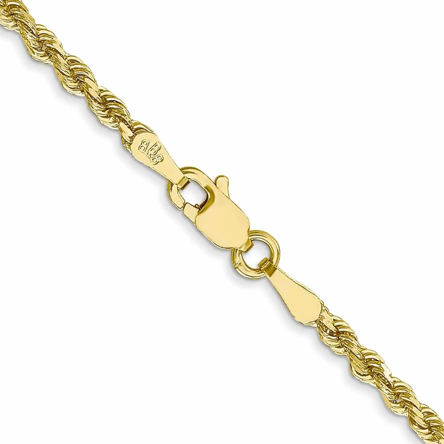 10k Yellow Gold Diamond Cut Rope Bracelet 2.5MM