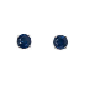 1.20ct Blue Sapphire 14K White Gold Stud Earrings