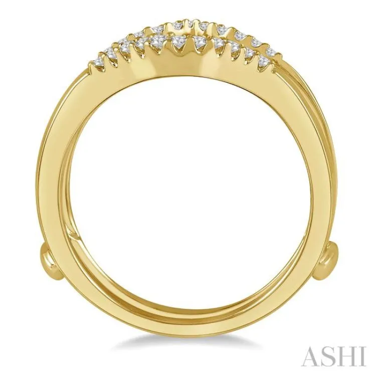 1/3 ctw Tiara Baguette and Round Cut Diamond Insert Ring in 14K Yellow Gold