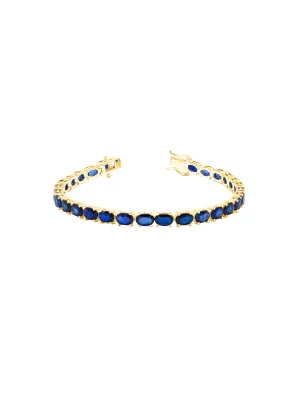 13.73ct  Sapphire 14K Gold Oval Tennis Bracelet