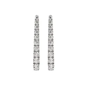 14K White Gold .18CTW Diamond Point Earrings