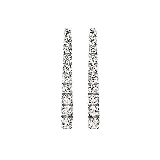 14K White Gold .18CTW Diamond Point Earrings