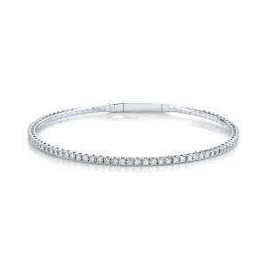 14K White Gold Classic Diamond Bangle