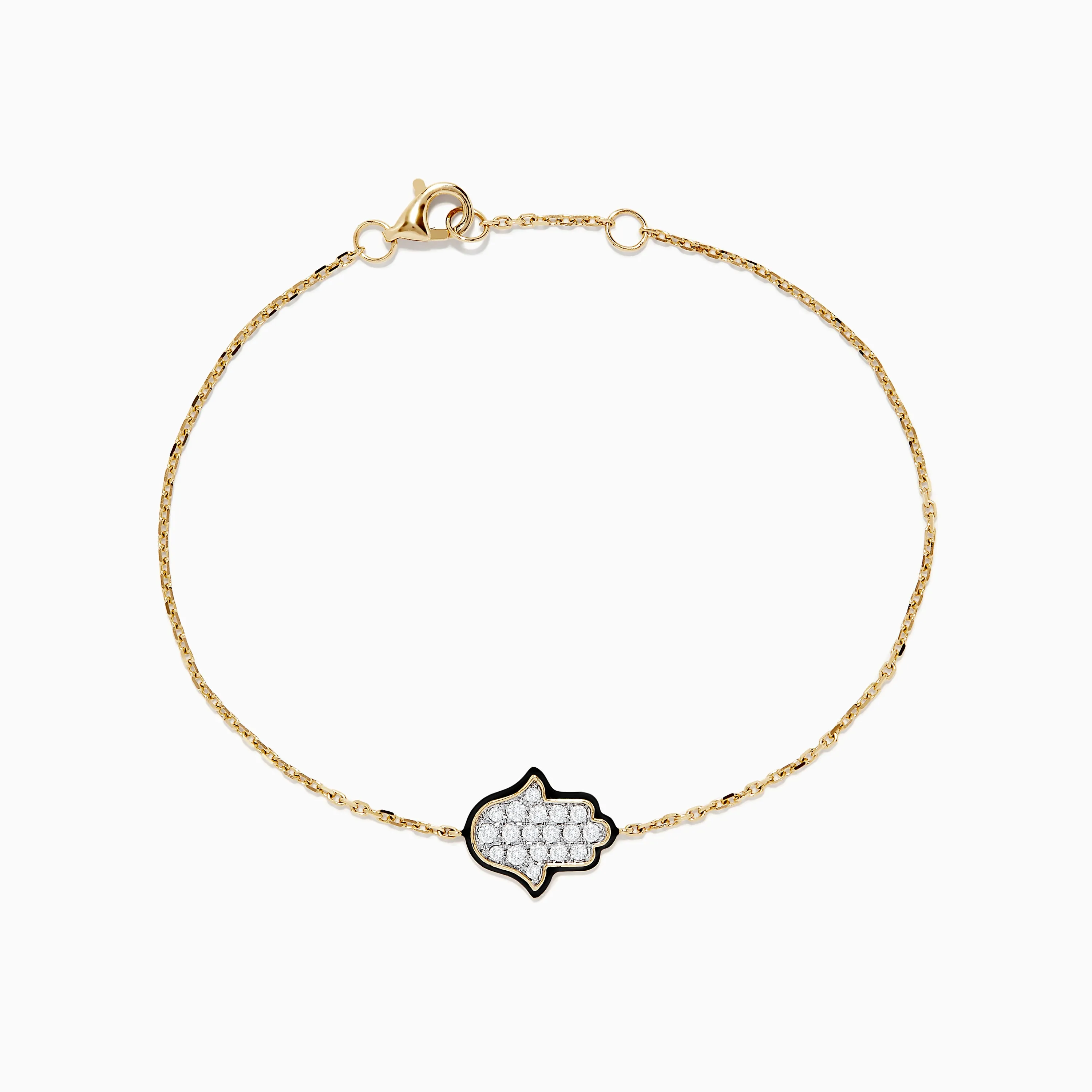 14K Yellow Gold Diamond Hamsa Bracelet