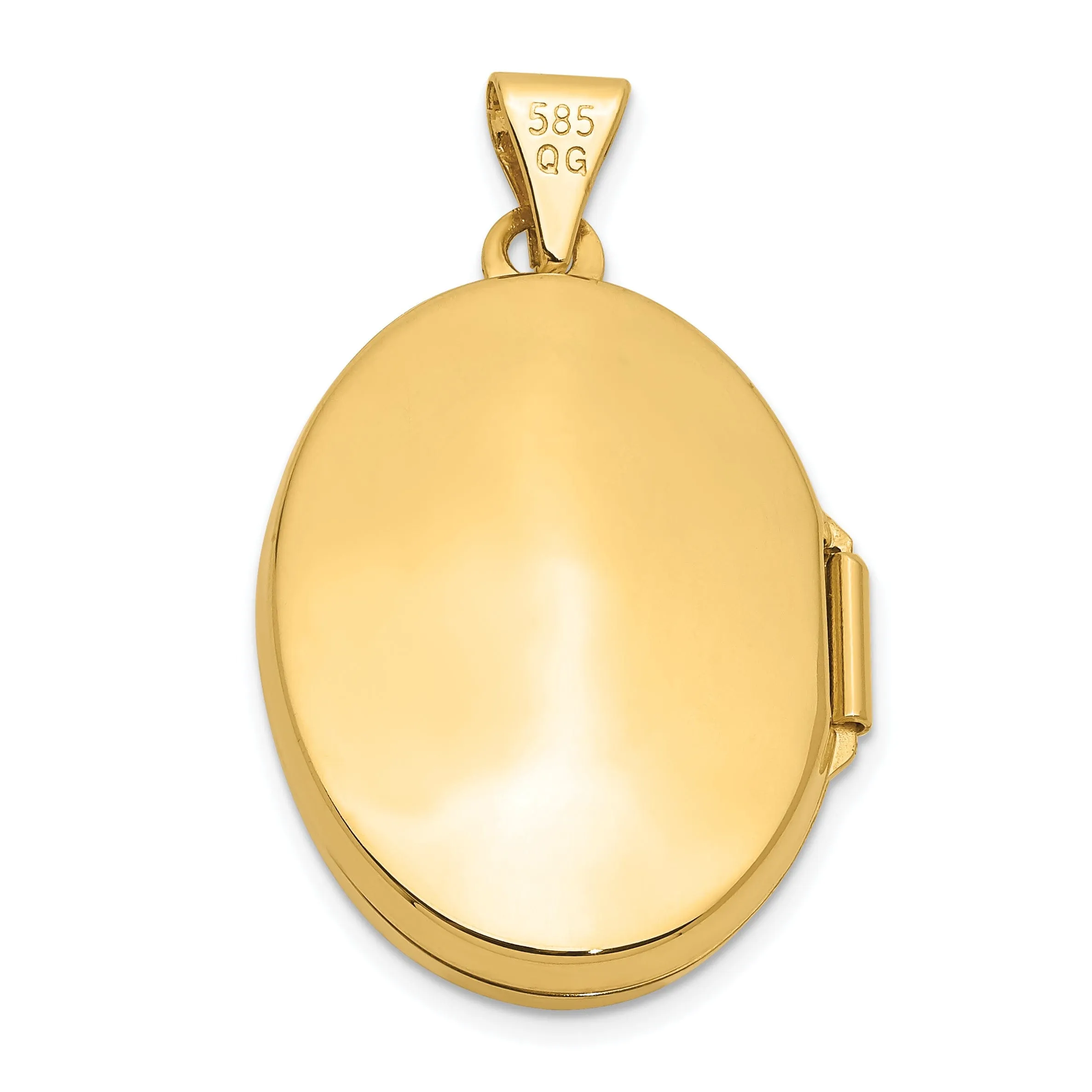 14k Yellow Gold Oval Tree Locket