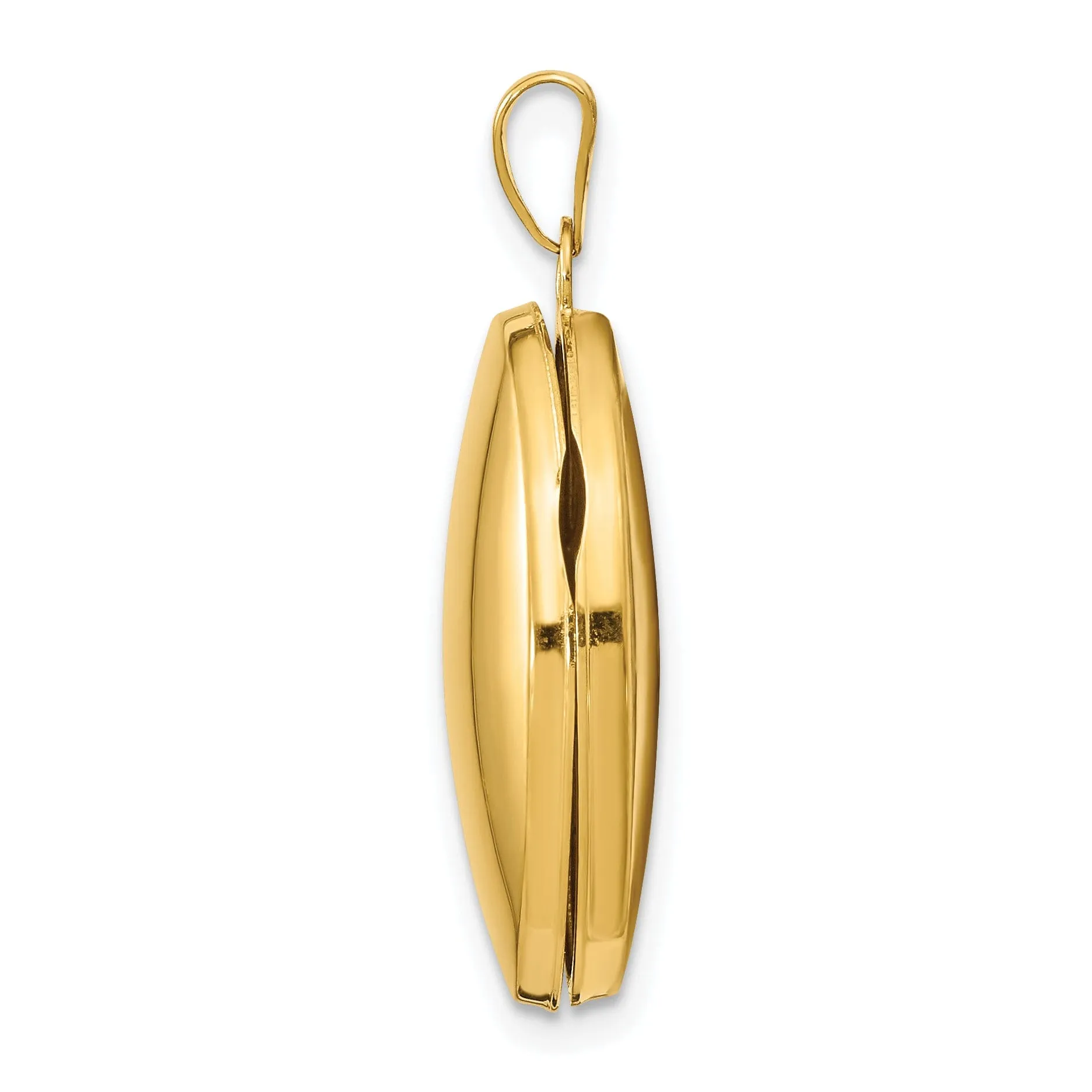 14k Yellow Gold Polished Oval Locket Pendant