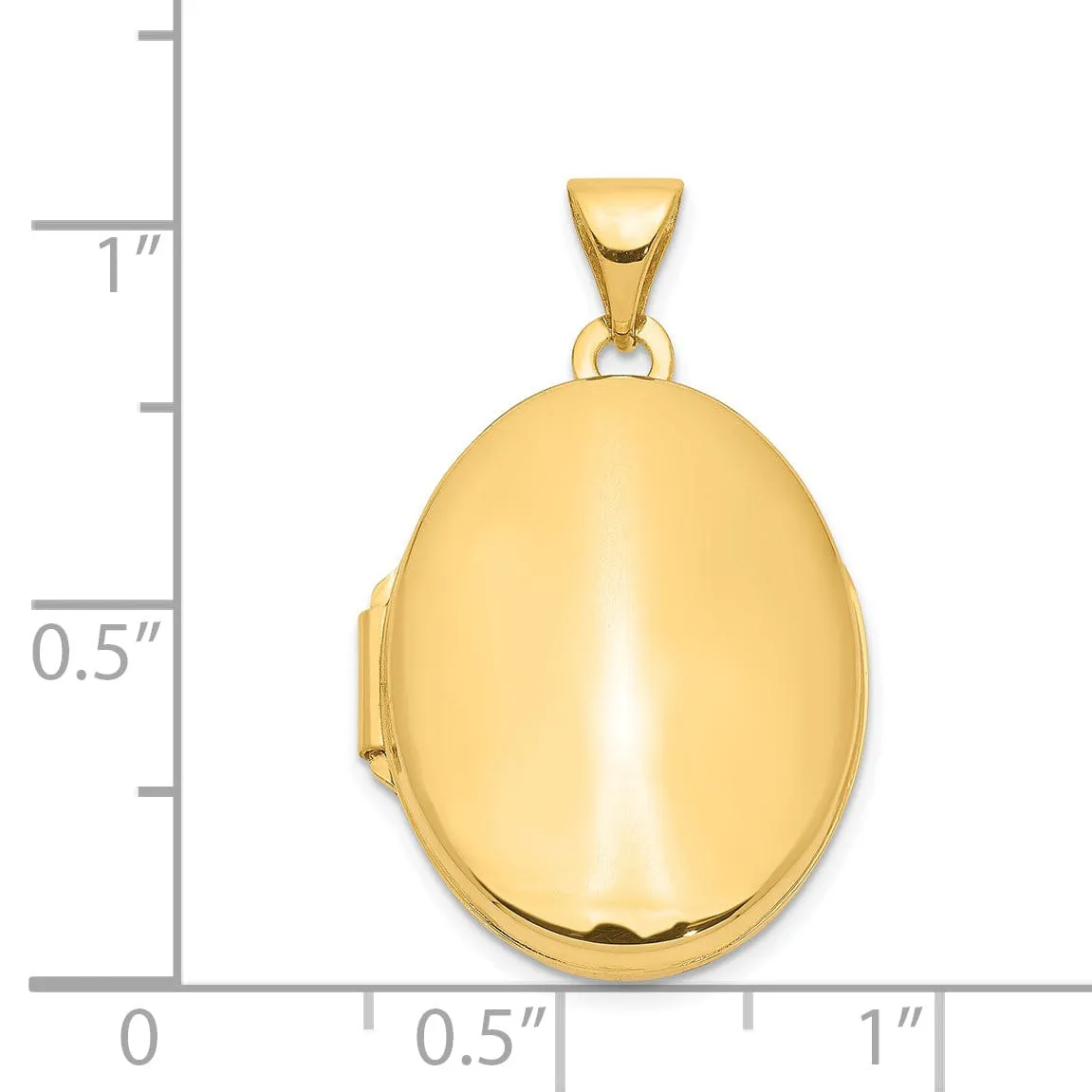 14k Yellow Gold Polished Oval Locket Pendant