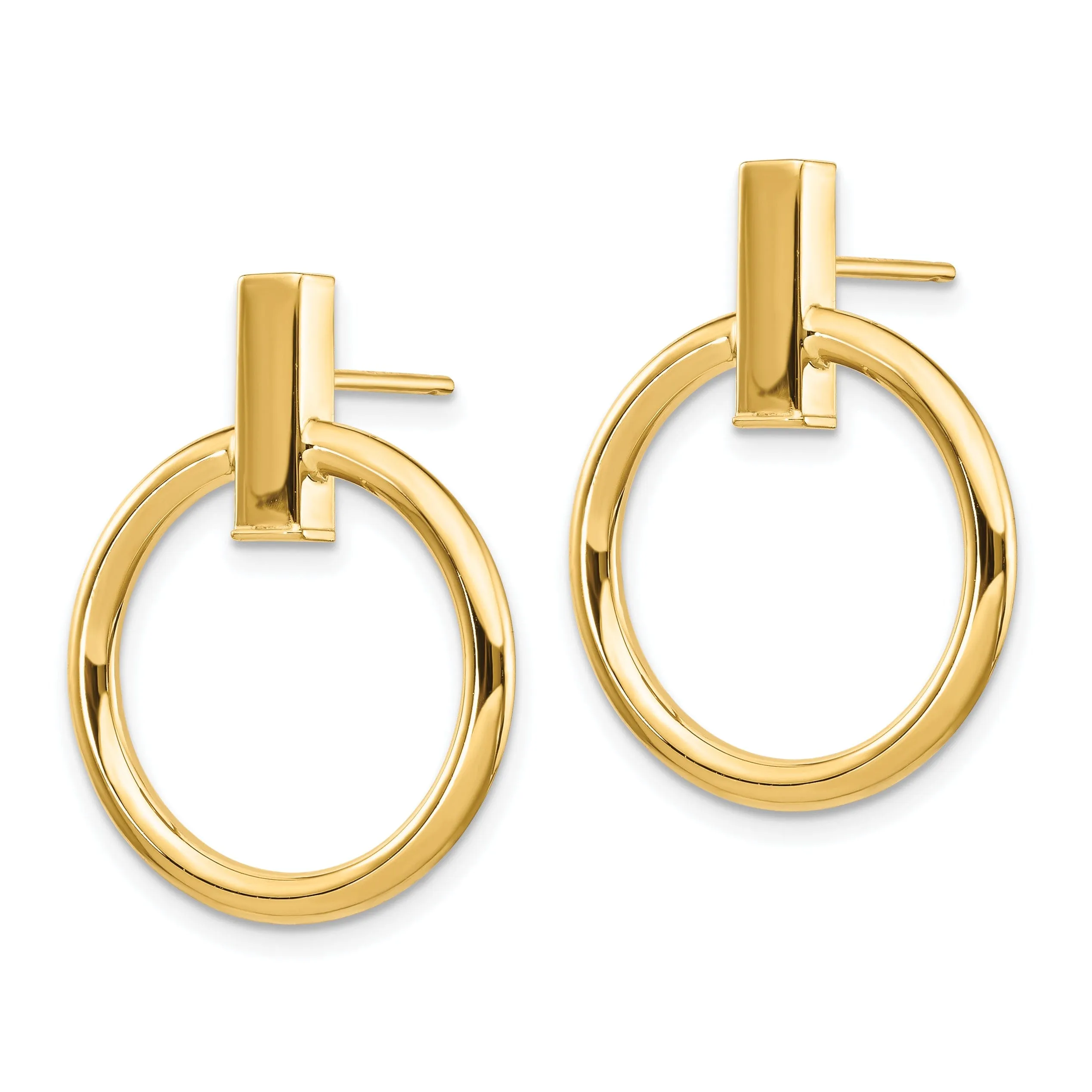 14k Yellow Gold Polished Post Dangle Earrings