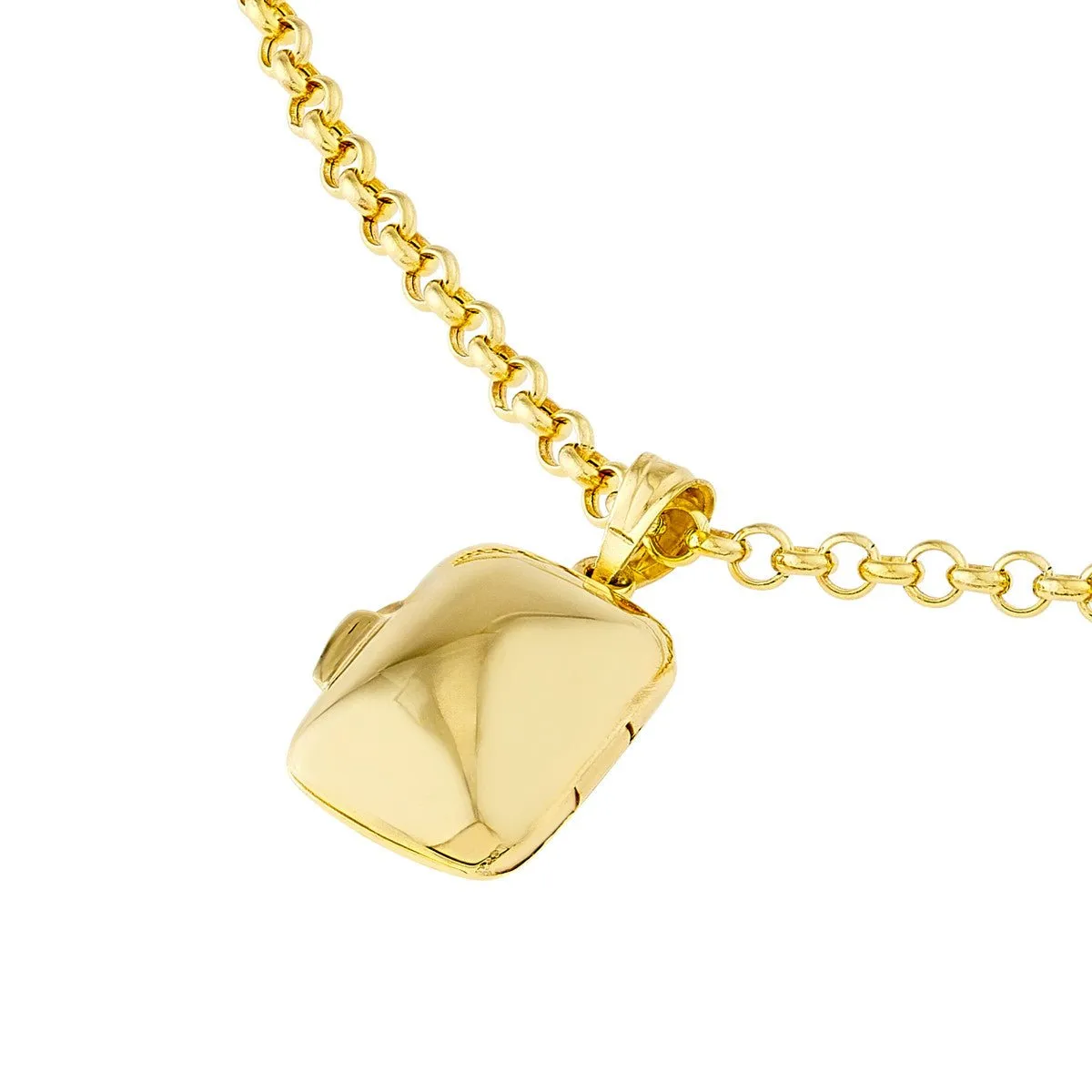 14K Yellow Gold Rectangle Locket