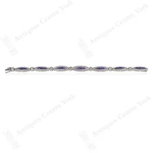 18ct White Gold Sapphire & Diamond Bracelet