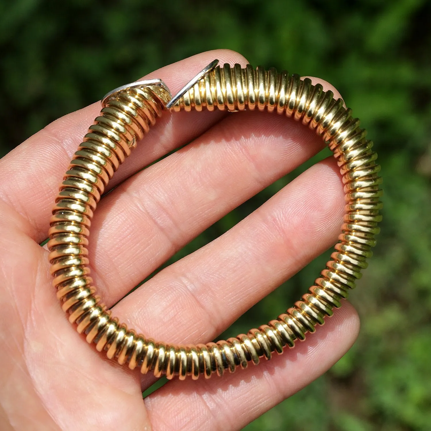 18K Gold Wire Wrapped Cuff Bracelet with Diamonds 2.00ctw