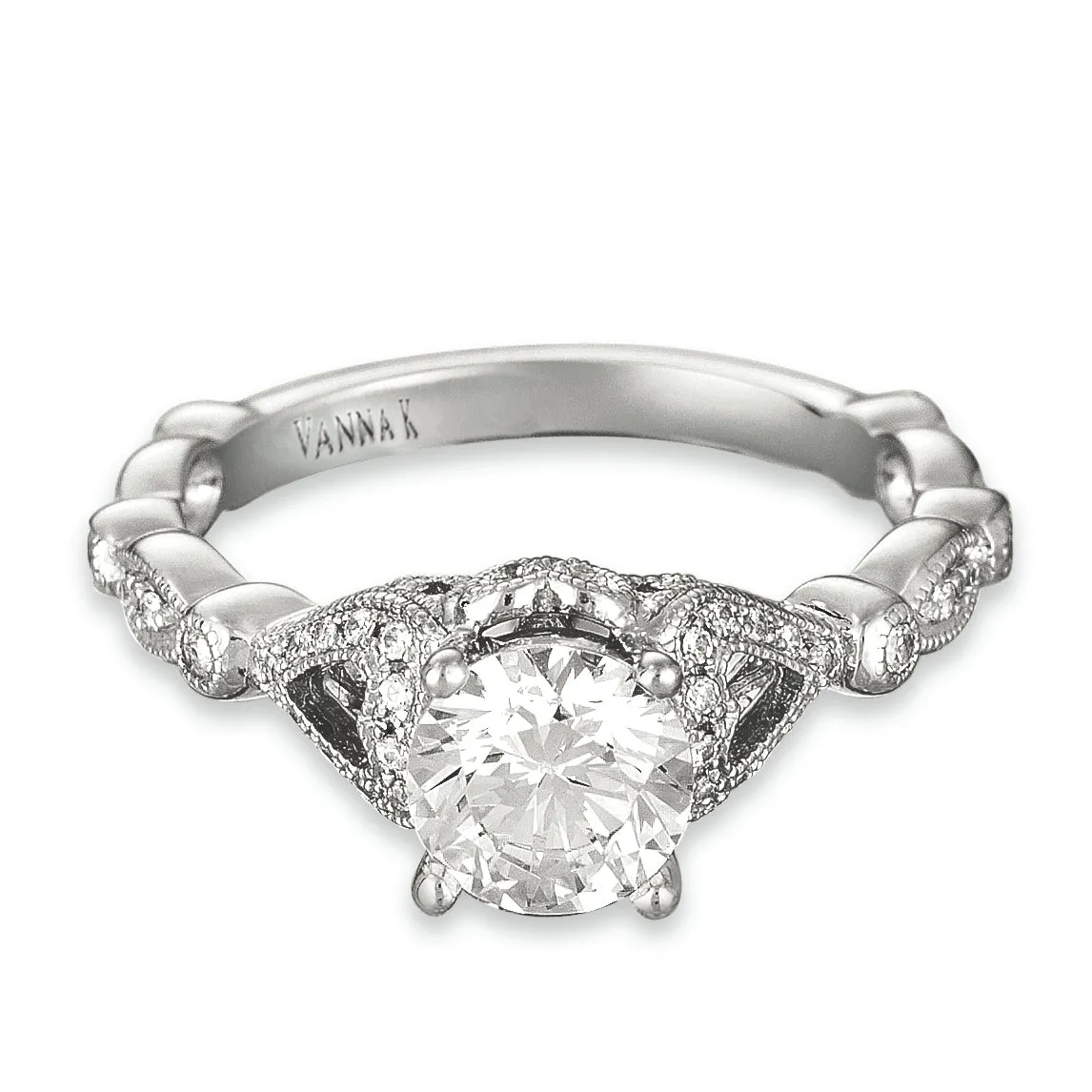 18K White Gold Diamond Engagement Ring