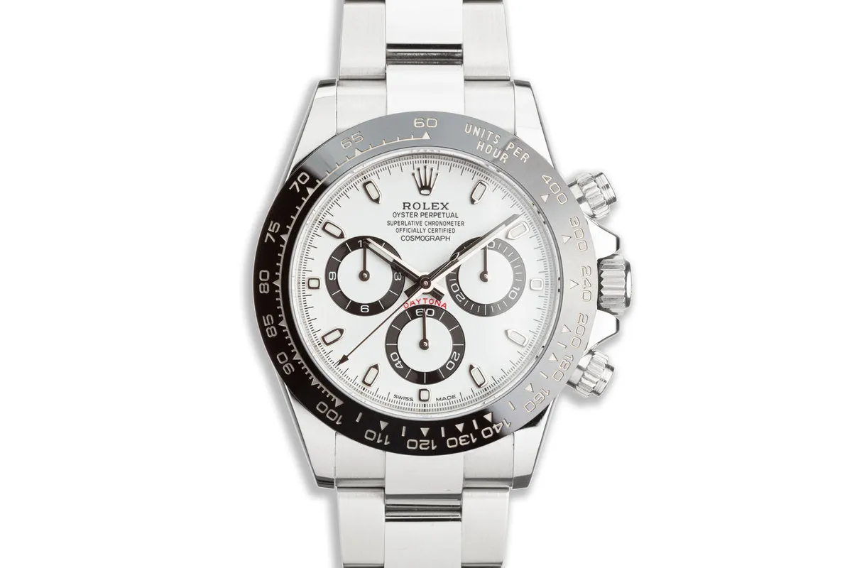 2019 Rolex Daytona 116500LN White Dial with Box and Card