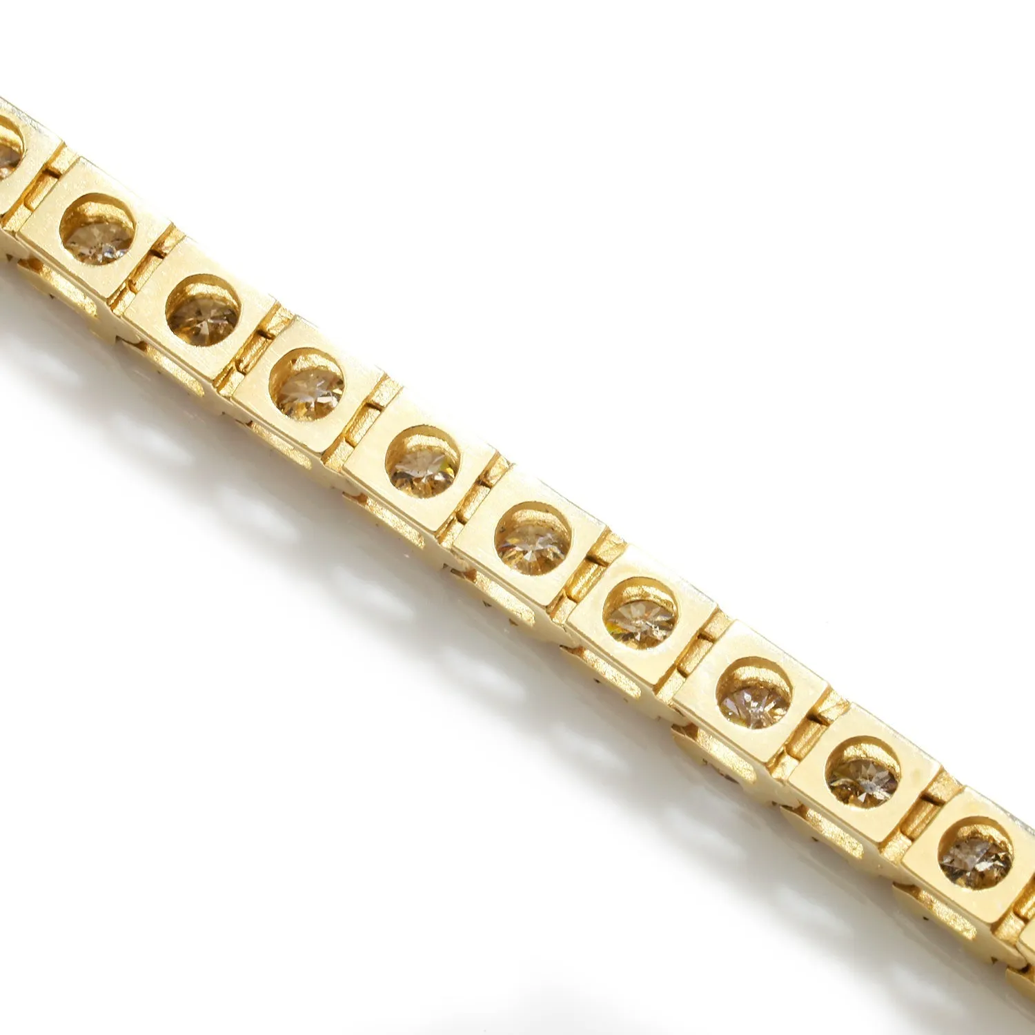 3CT Round Diamond Tennis Line Bracelet 14K Yellow Gold