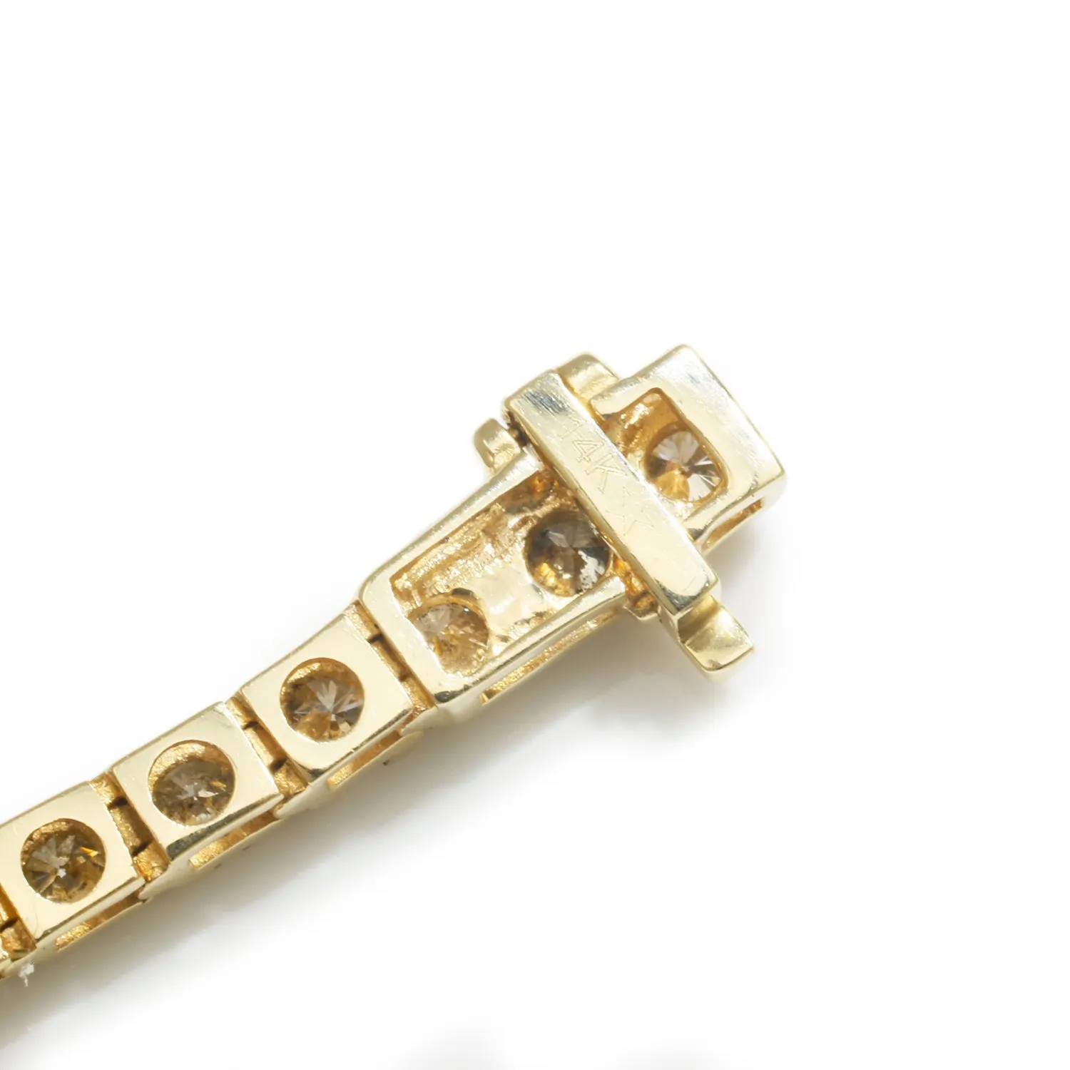 3CT Round Diamond Tennis Line Bracelet 14K Yellow Gold