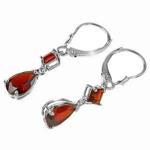 4.5 Carat 14K Solid White Gold Brilliant Defense Garnet Earrings