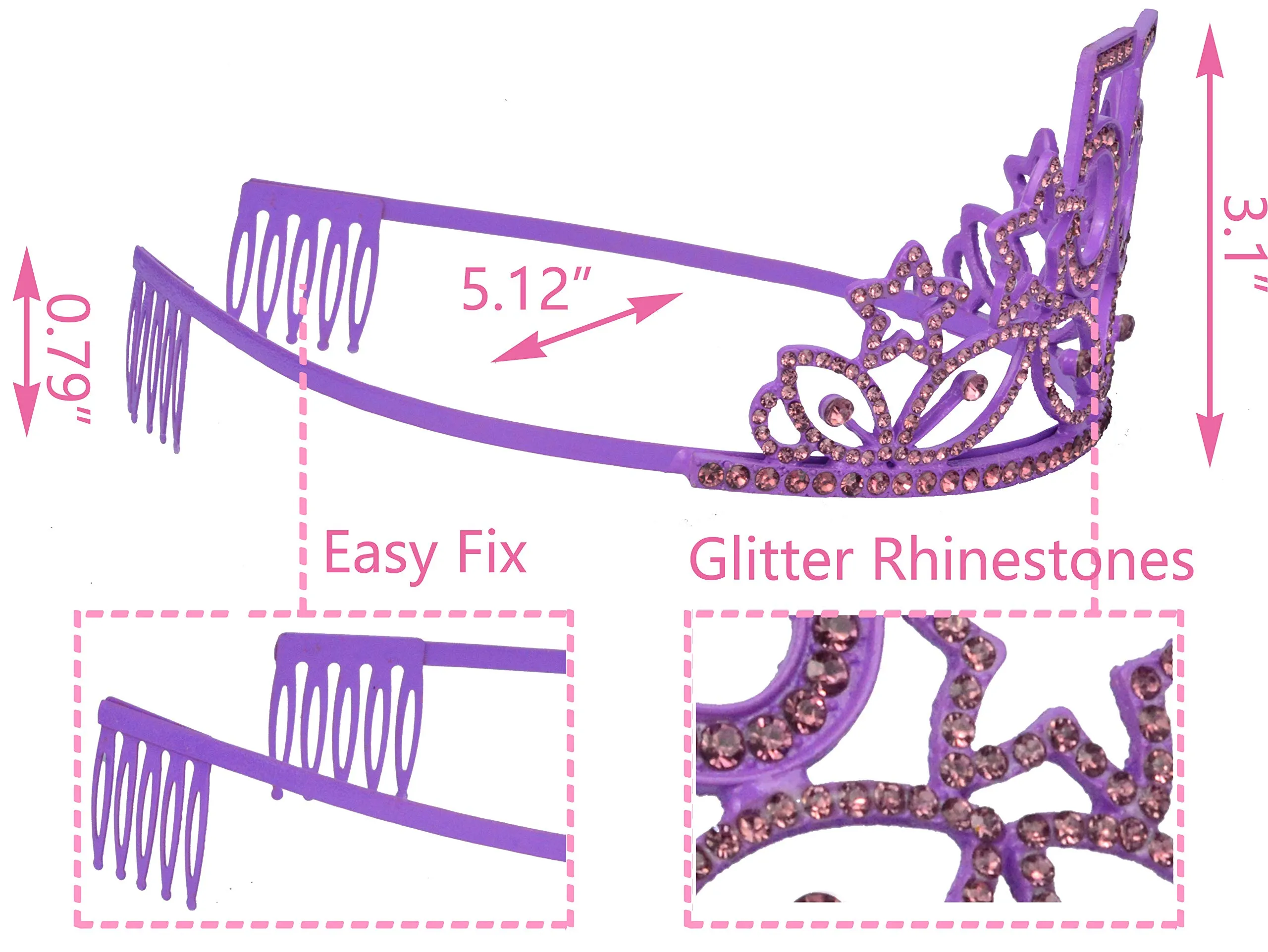 55th Birthday Gifts for Woman, 55th Birthday Tiara and Sash Purple, HAPPY 55th Birthday