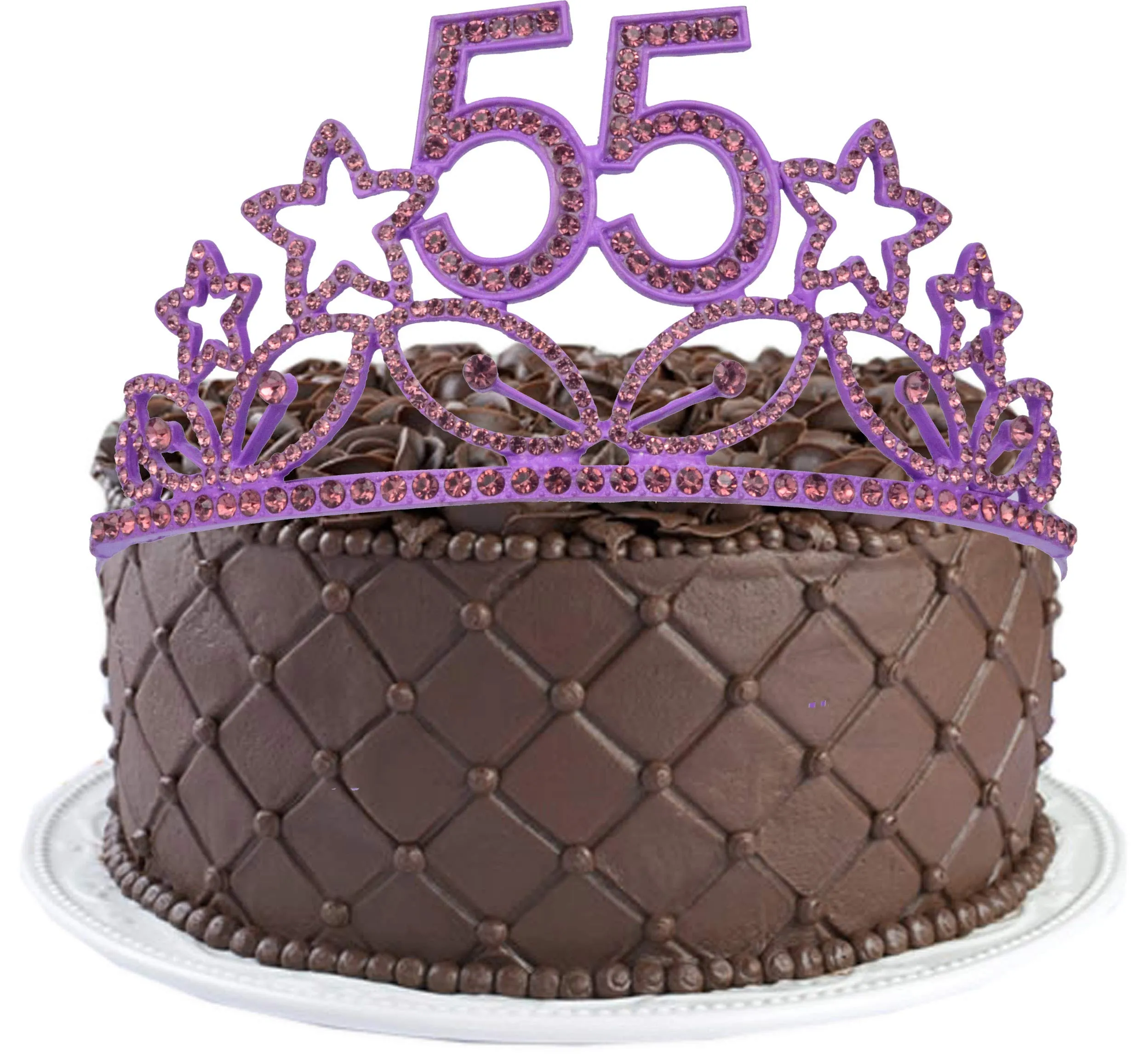 55th Birthday Gifts for Woman, 55th Birthday Tiara and Sash Purple, HAPPY 55th Birthday