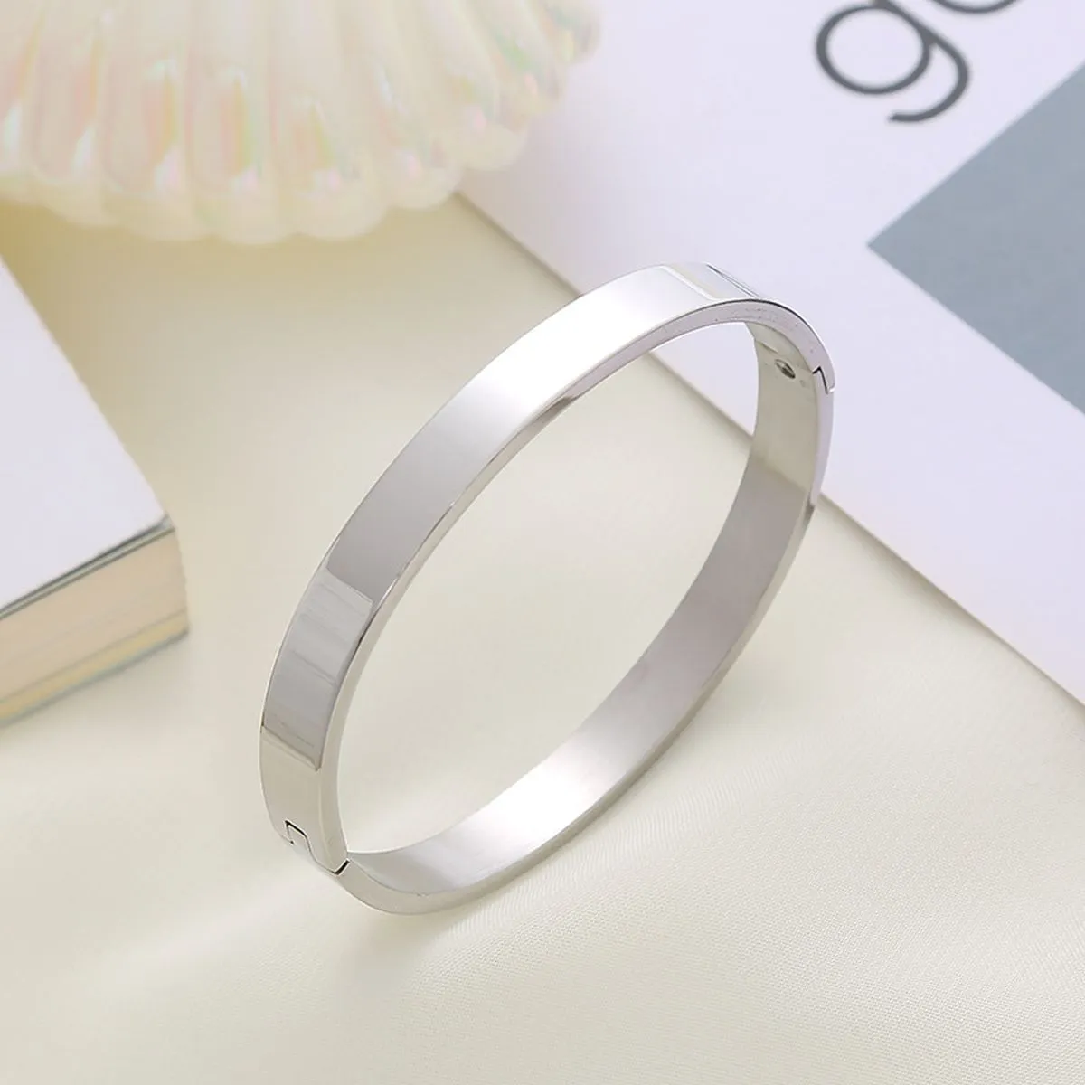 8mm Customized Personalised Laser Engraved Stainless Steel Gold Openable Bangle Cuff Kada For Men