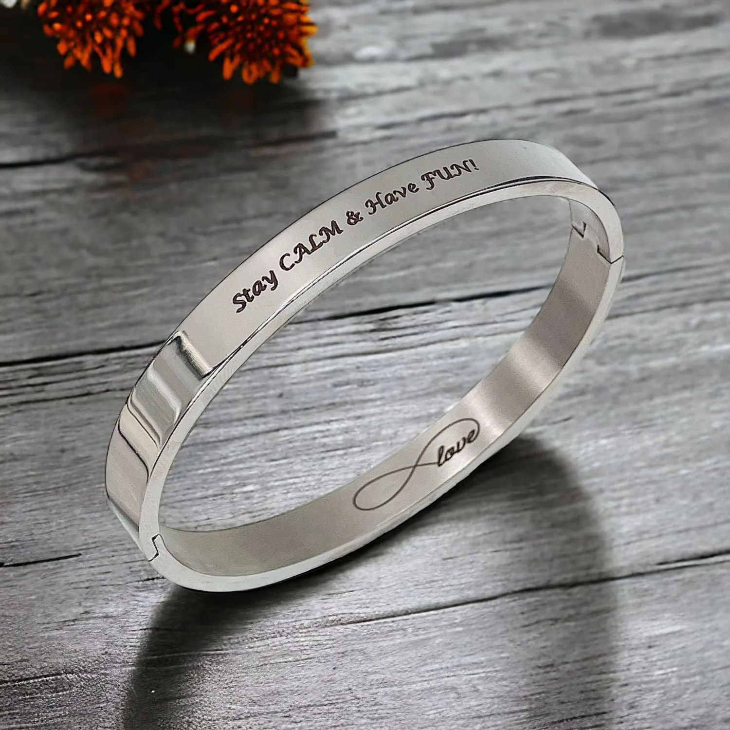 8mm Customized Personalised Laser Engraved Stainless Steel Gold Openable Bangle Cuff Kada For Men