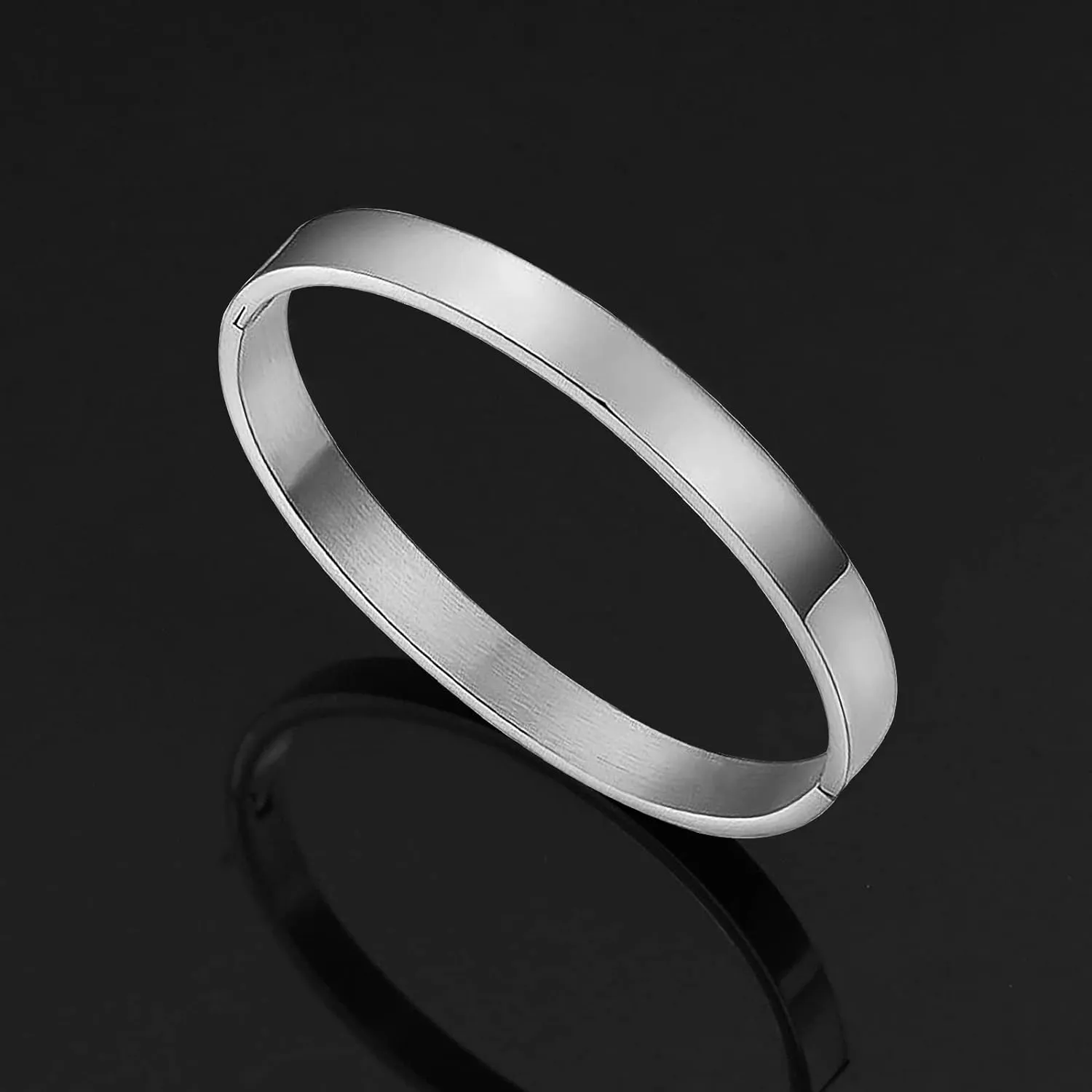 8mm Customized Personalised Laser Engraved Stainless Steel Gold Openable Bangle Cuff Kada For Men