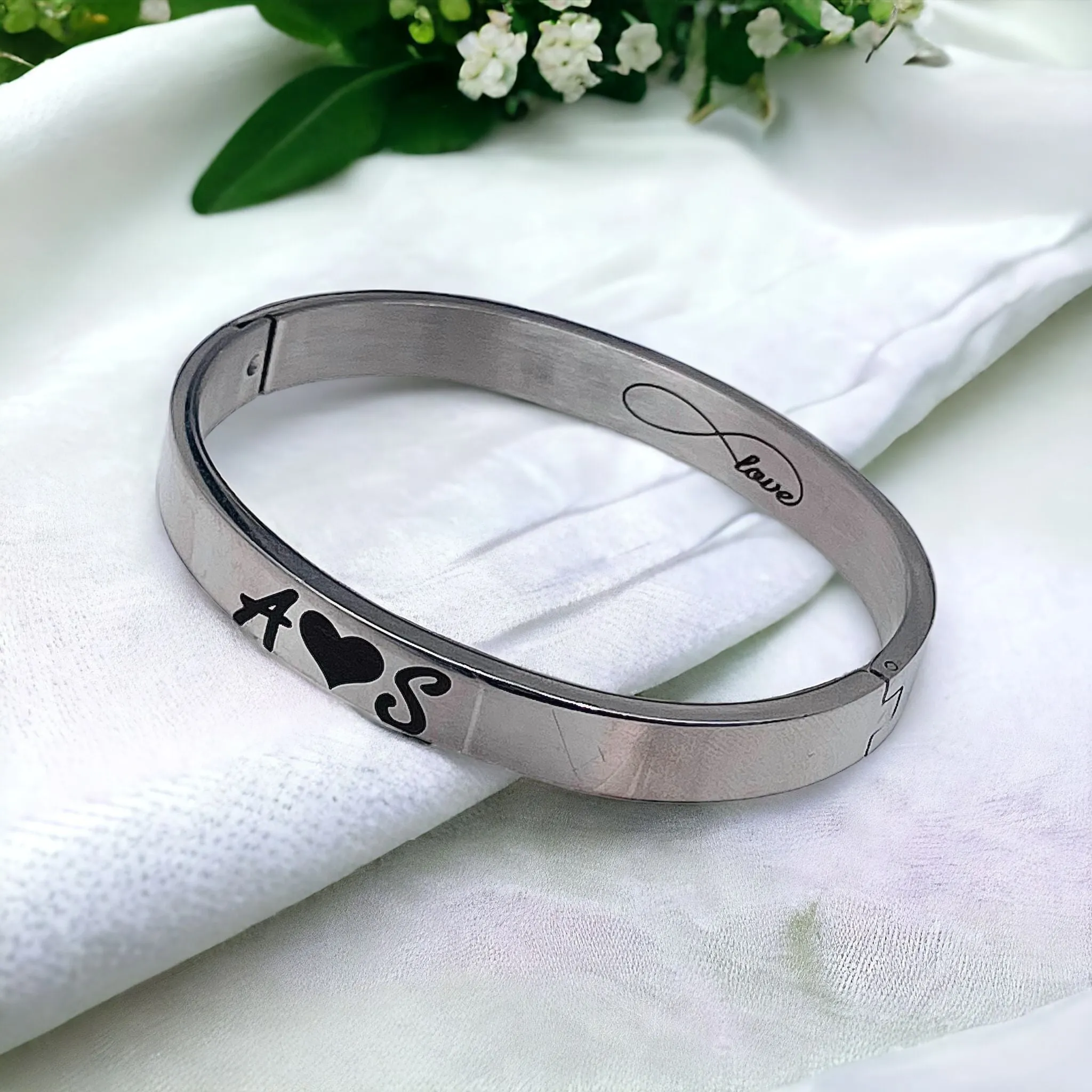 8mm Customized Personalised Laser Engraved Stainless Steel Gold Openable Bangle Cuff Kada For Men