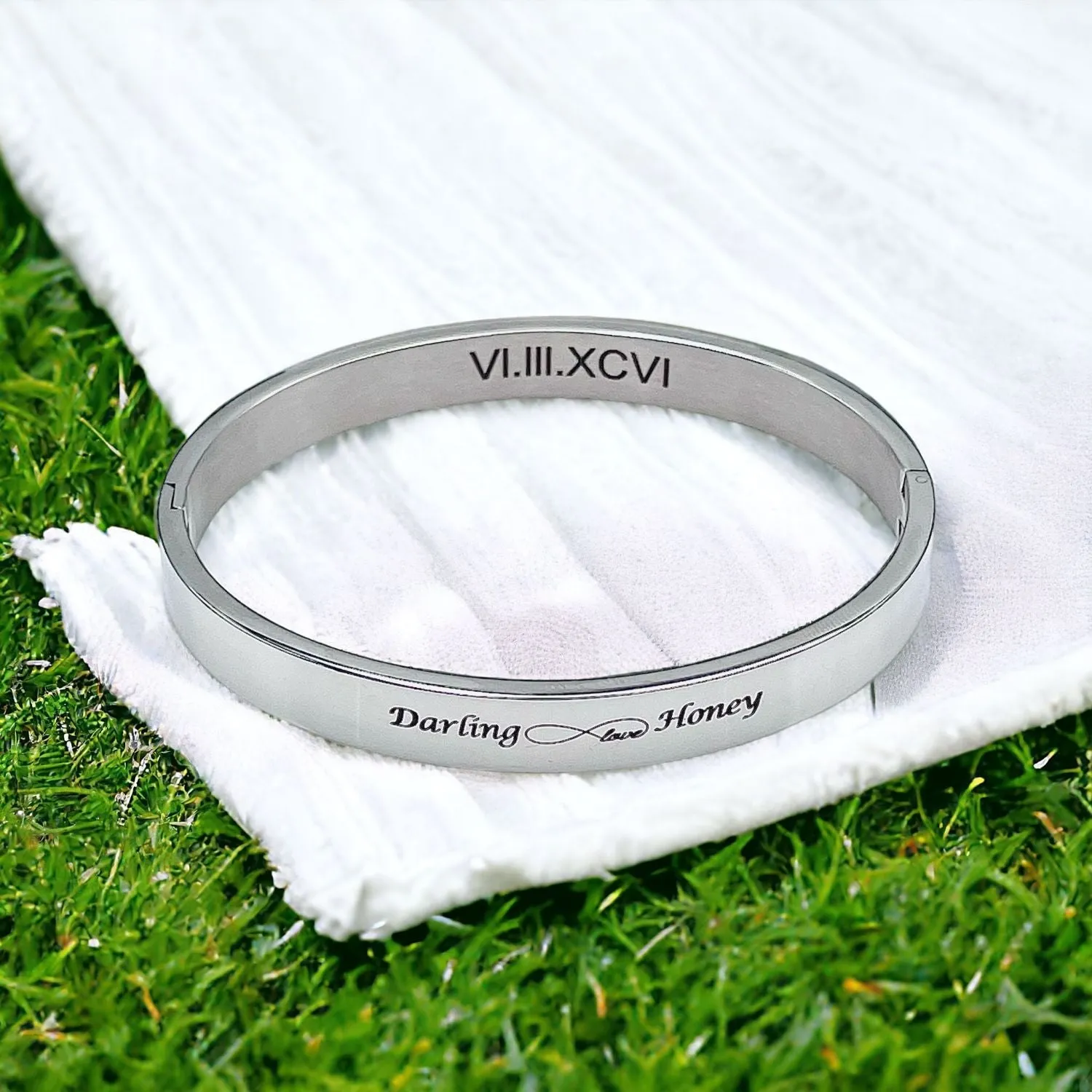 8mm Customized Personalised Laser Engraved Stainless Steel Gold Openable Bangle Cuff Kada For Men