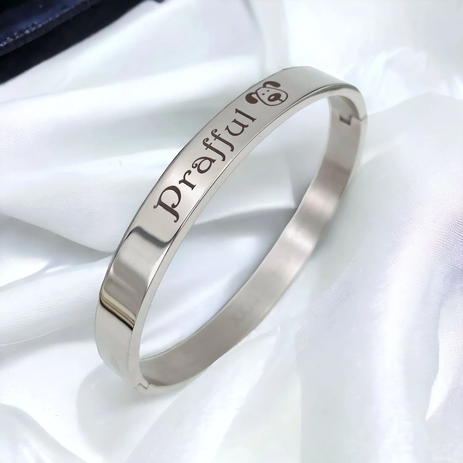 8mm Customized Personalised Laser Engraved Stainless Steel Gold Openable Bangle Cuff Kada For Men