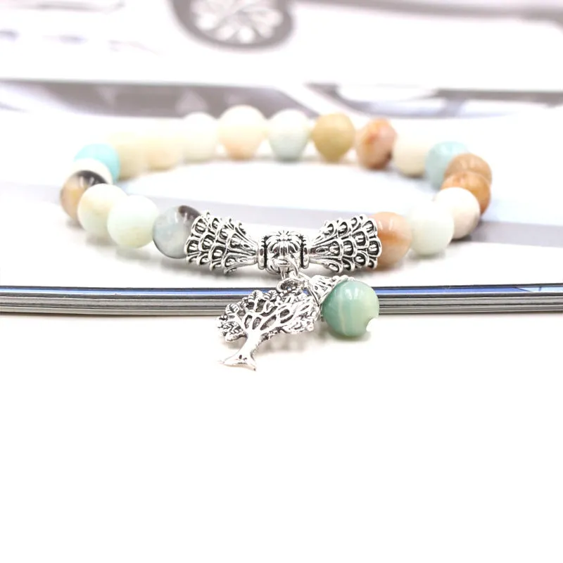 8mm Green Aventurine Tree Of Life Bracelet