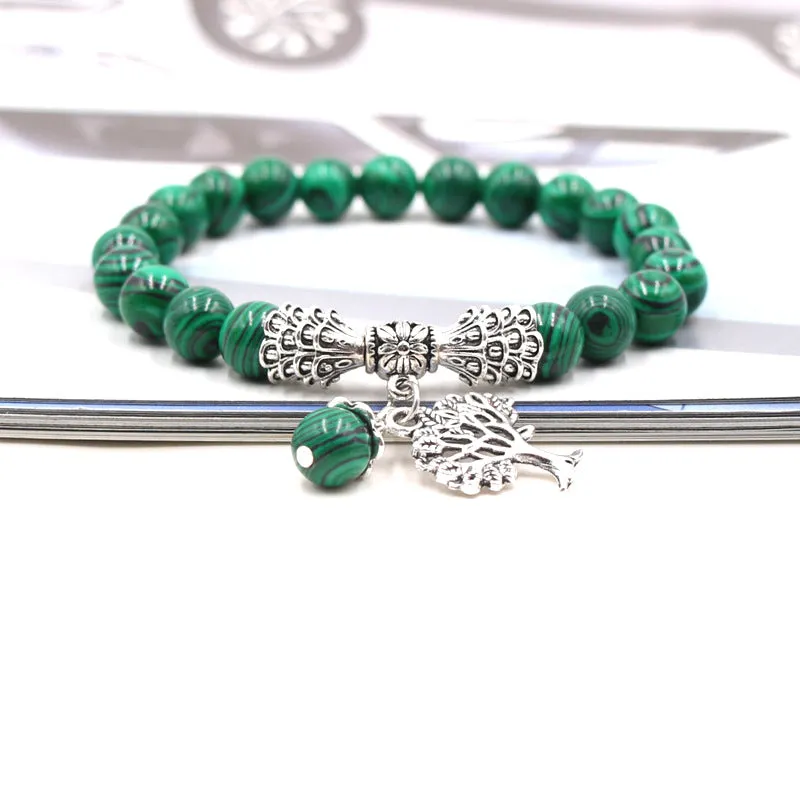 8mm Green Aventurine Tree Of Life Bracelet