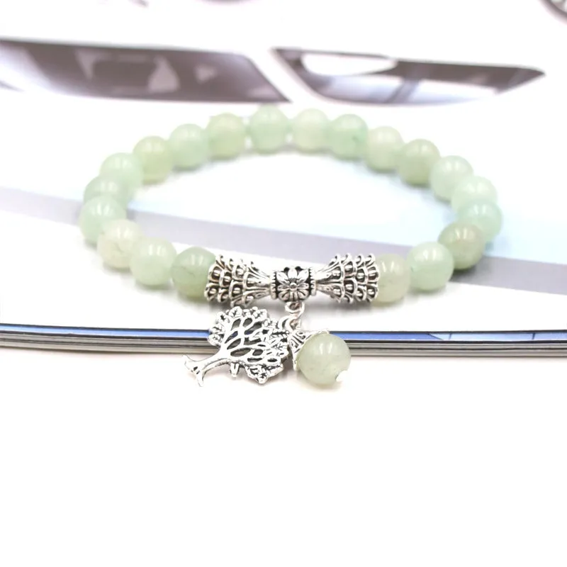 8mm Green Aventurine Tree Of Life Bracelet