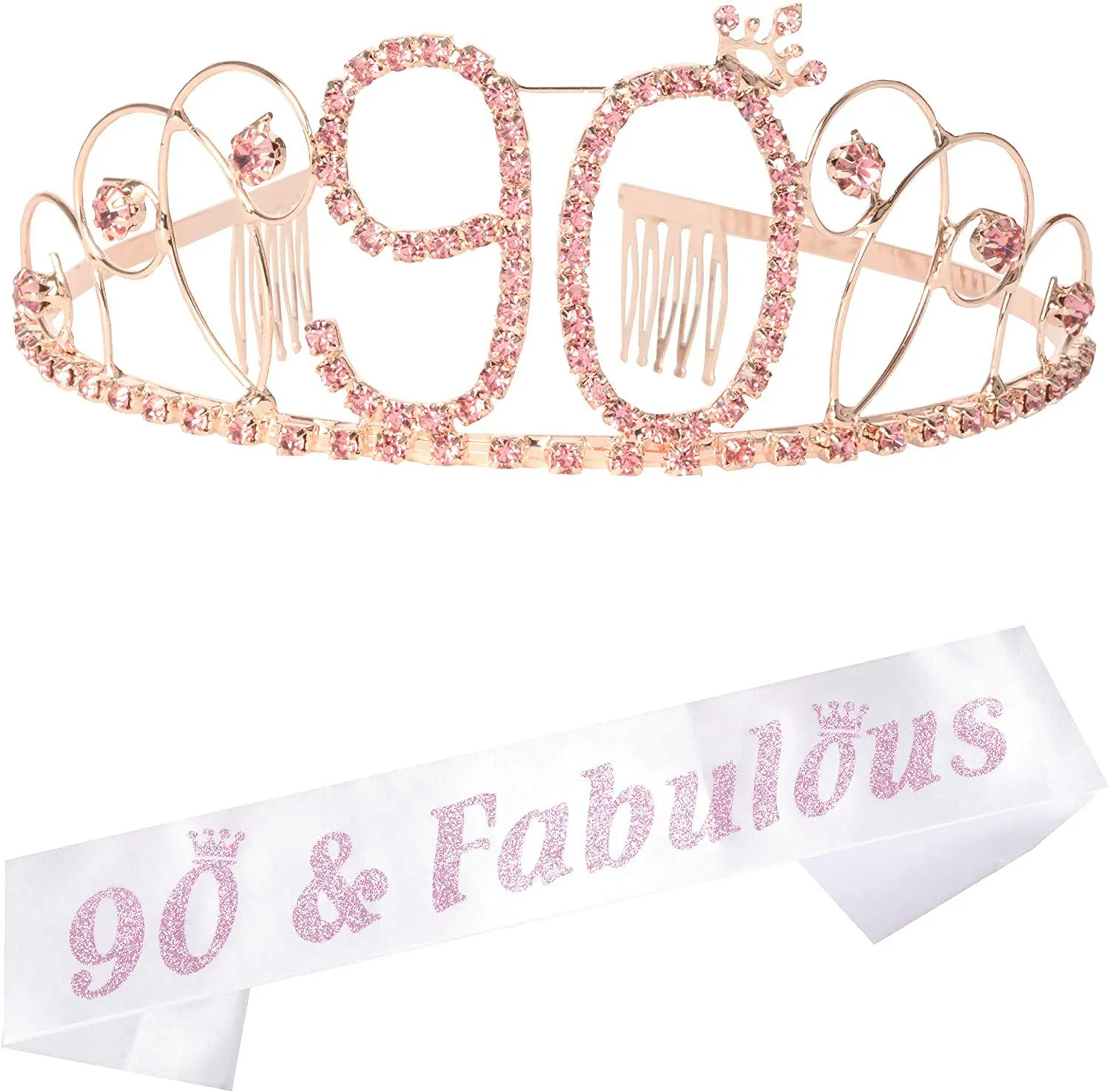 90Th Birthday Gifts For Women, 90Th Birthday Tiara And Sash, Happy 90Th Birthday Party