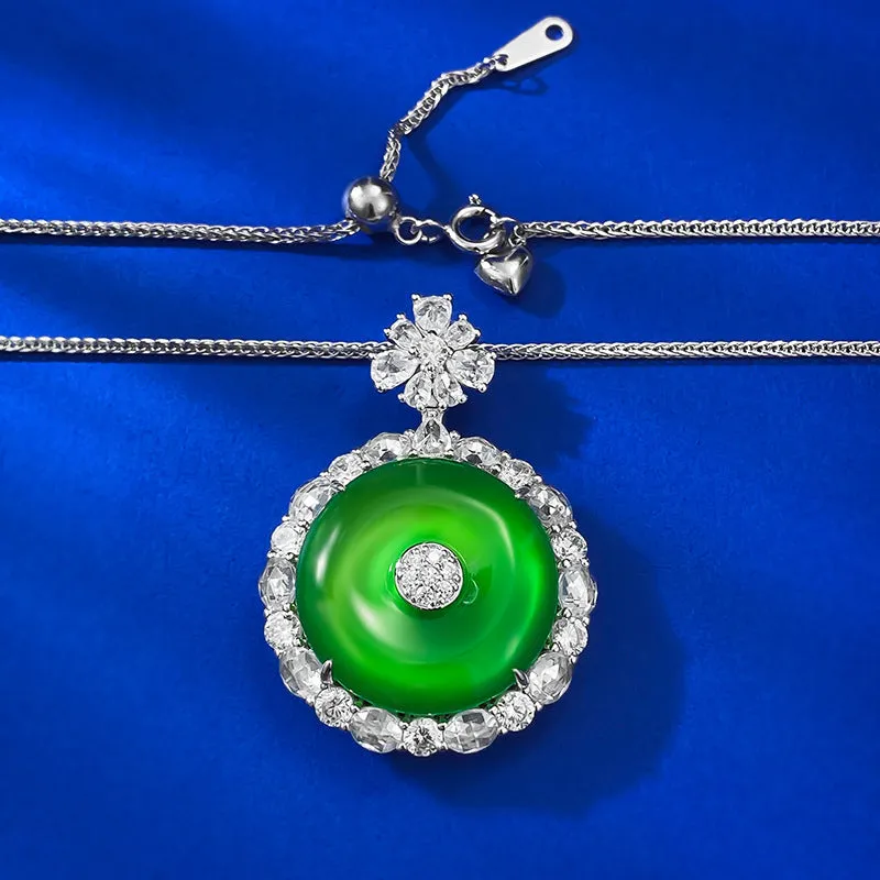 925 Silver Jade Buckle Necklace