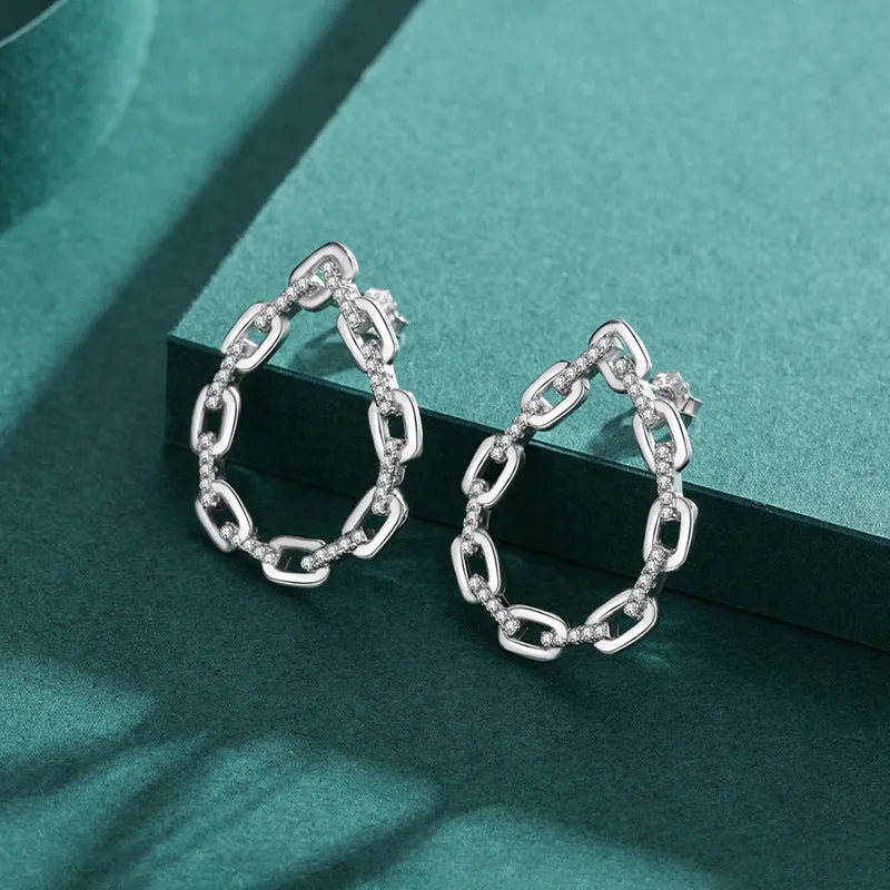 925 Sterling Silver Elegant Cross-Border Stud Earrings