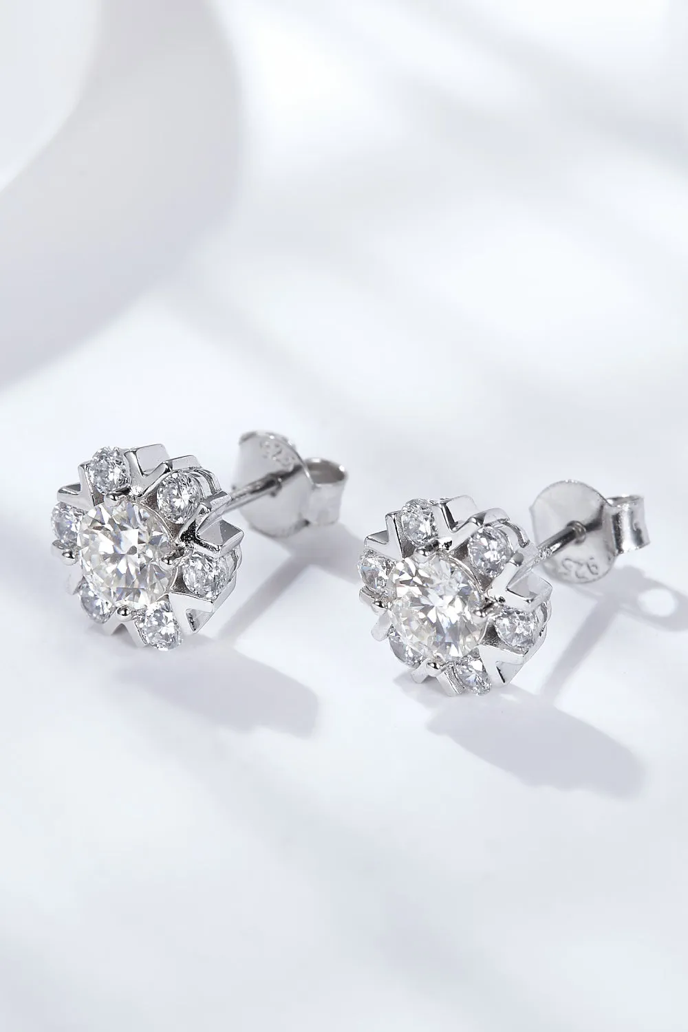 925 Sterling Silver Moissanite Stud Earrings