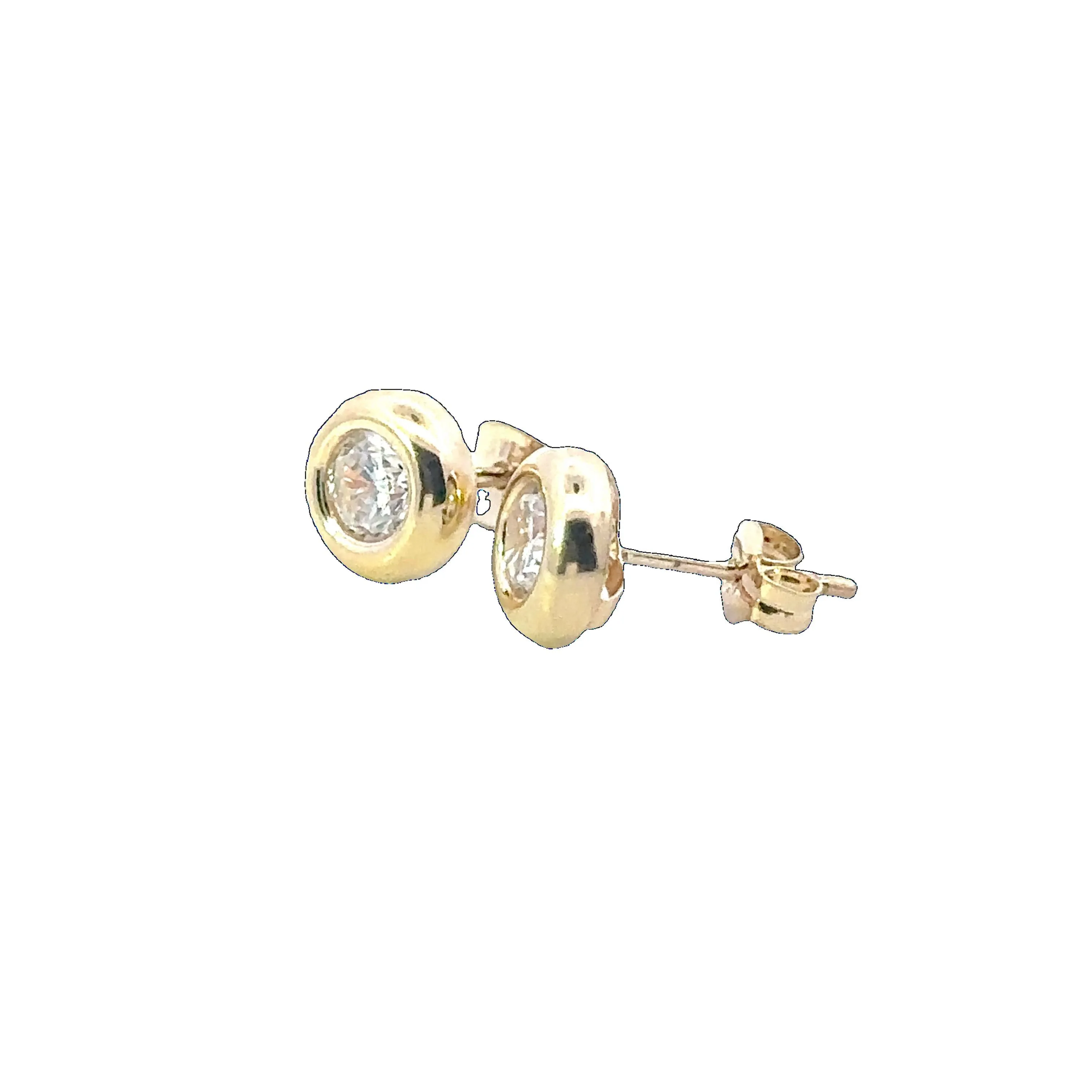 9ct Yellow Gold Cubic Zirconia Stud Earrings