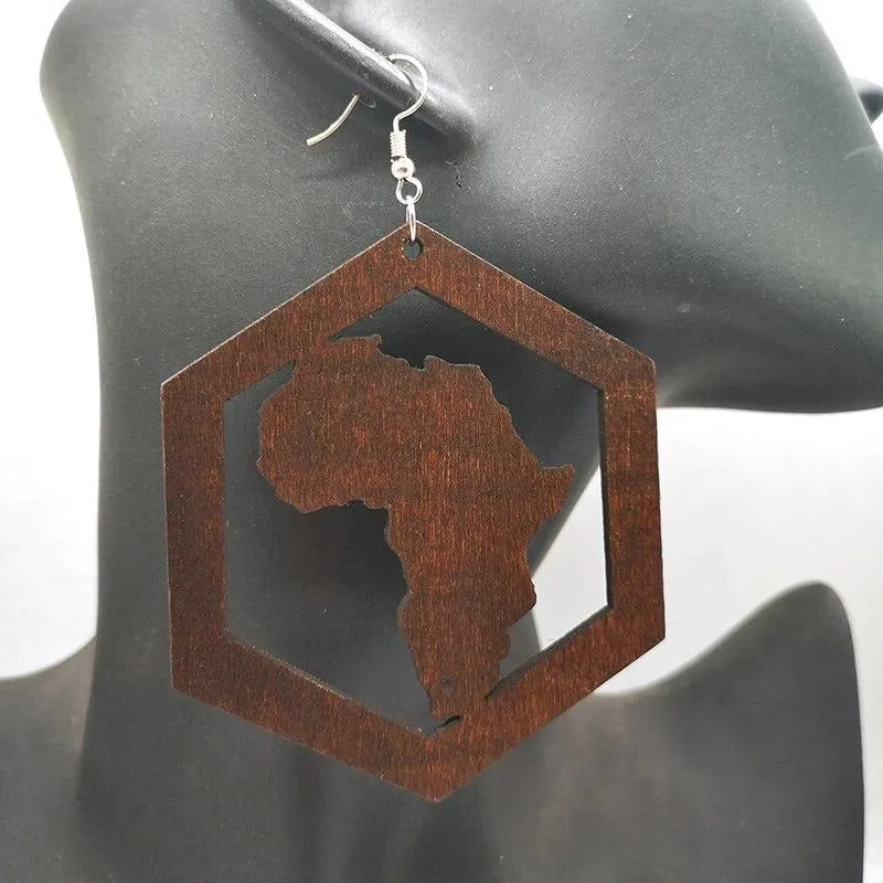 Africa within Hexagon earrings (3 colors)  | Africa shaped | African | Natural hair | Afrocentric | jewelry