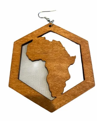 Africa within Hexagon earrings (3 colors)  | Africa shaped | African | Natural hair | Afrocentric | jewelry