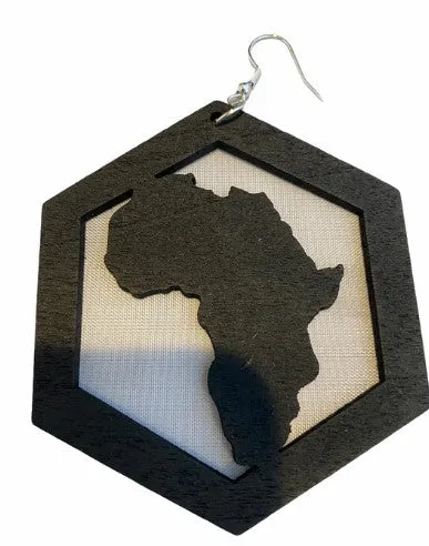 Africa within Hexagon earrings (3 colors)  | Africa shaped | African | Natural hair | Afrocentric | jewelry