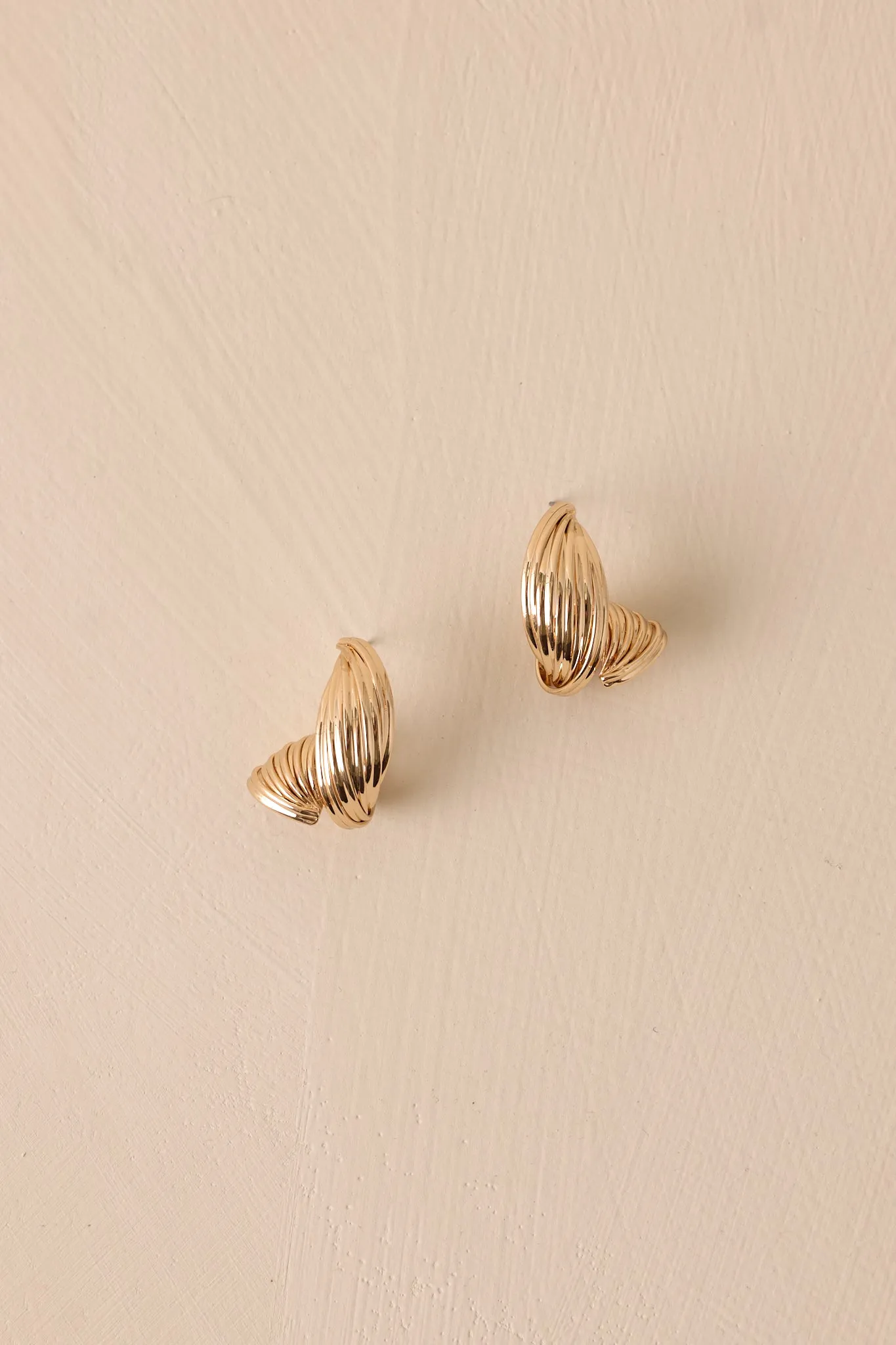 All And All Gold Textured Swirl Earrings