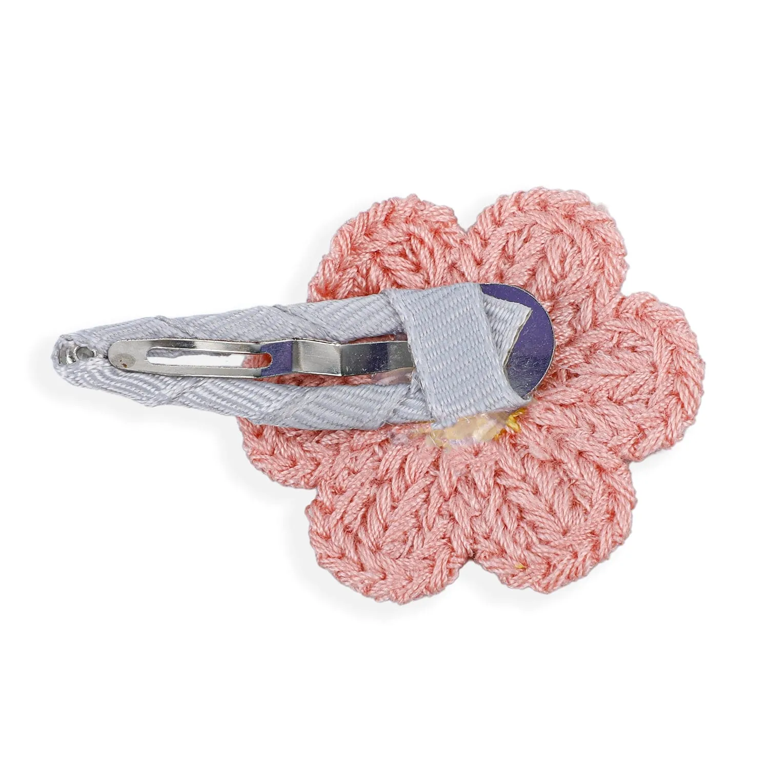 Anthea Flower Hair Clips 5 Pcs - Peach, Grey