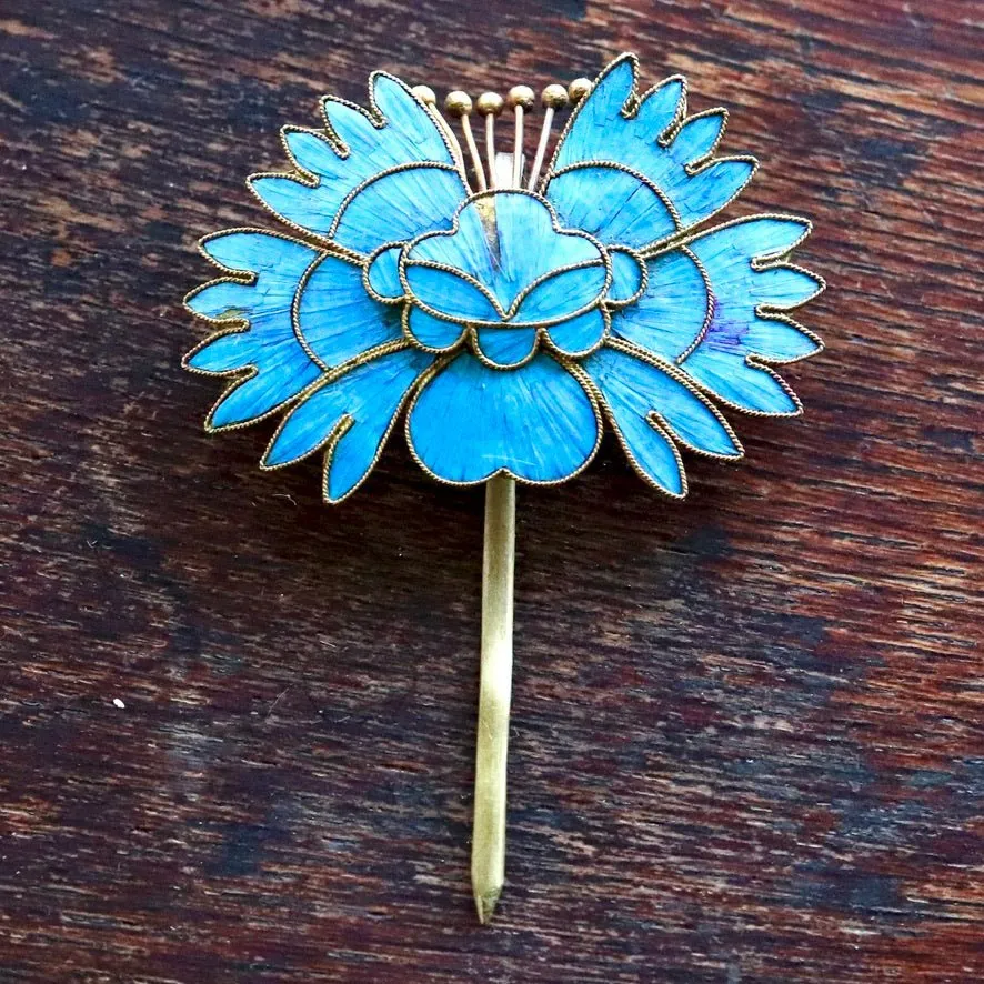 Antique Tian-Tsui (點翠) Hair Pin - Medium